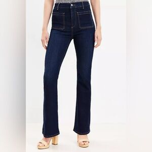 Petite Patch Pocket High Rise Slim Flare Jeans: Brand new; size 28